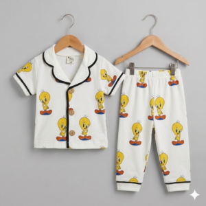 Pijama Takımı Kısa Kollu Tweety Desenli